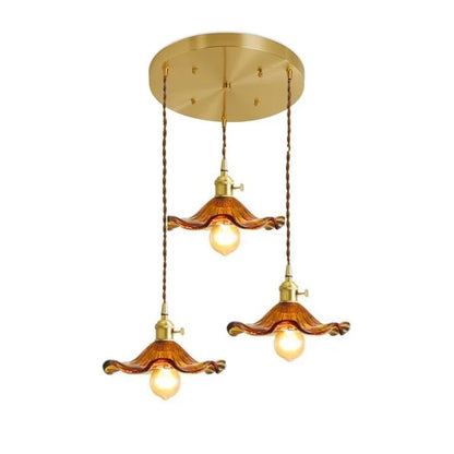 Modern Glass Copper Pendant Light