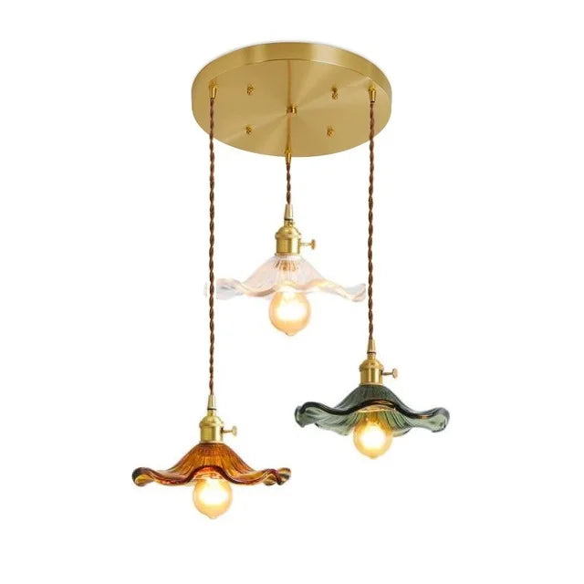 Modern Glass Copper Pendant Light