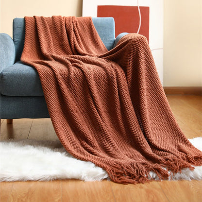 Warm Knitted Throw Blanket for Home Decor
