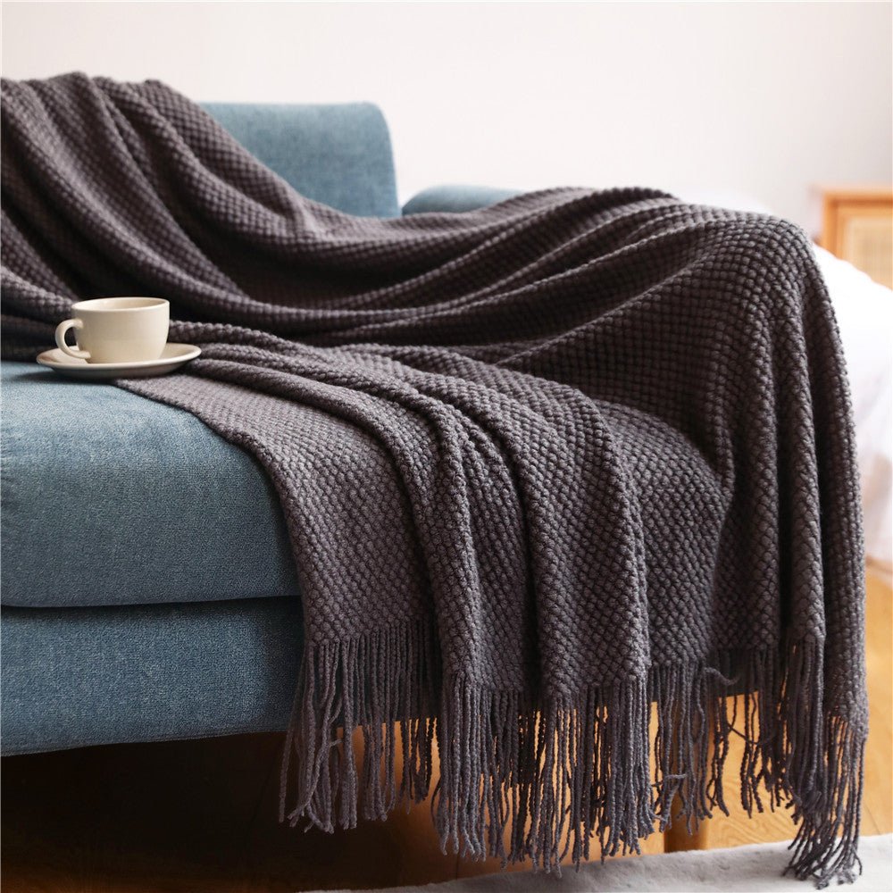 Warm Knitted Throw Blanket for Home Decor