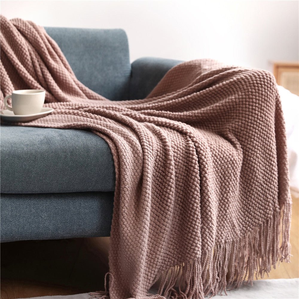 Warm Knitted Throw Blanket for Home Decor