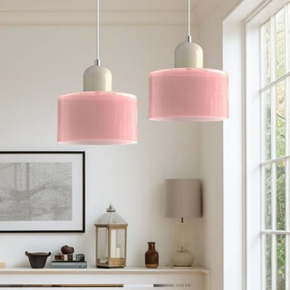 Morandi Glass Cylinder Pendant Light
