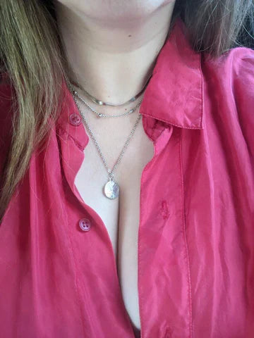 Luxurious 3 Layer Silver Chain Necklace
