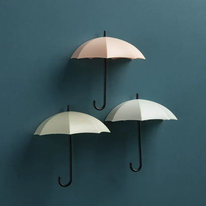 Adorable Umbrella Wall Mount - Drill-Free Key Holder