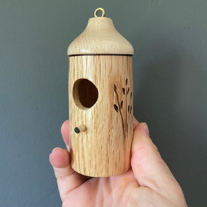 Natural Wood Birdhouse for Outdoor Gardens