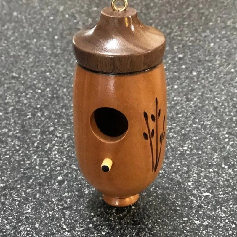 Natural Wood Birdhouse for Outdoor Gardens