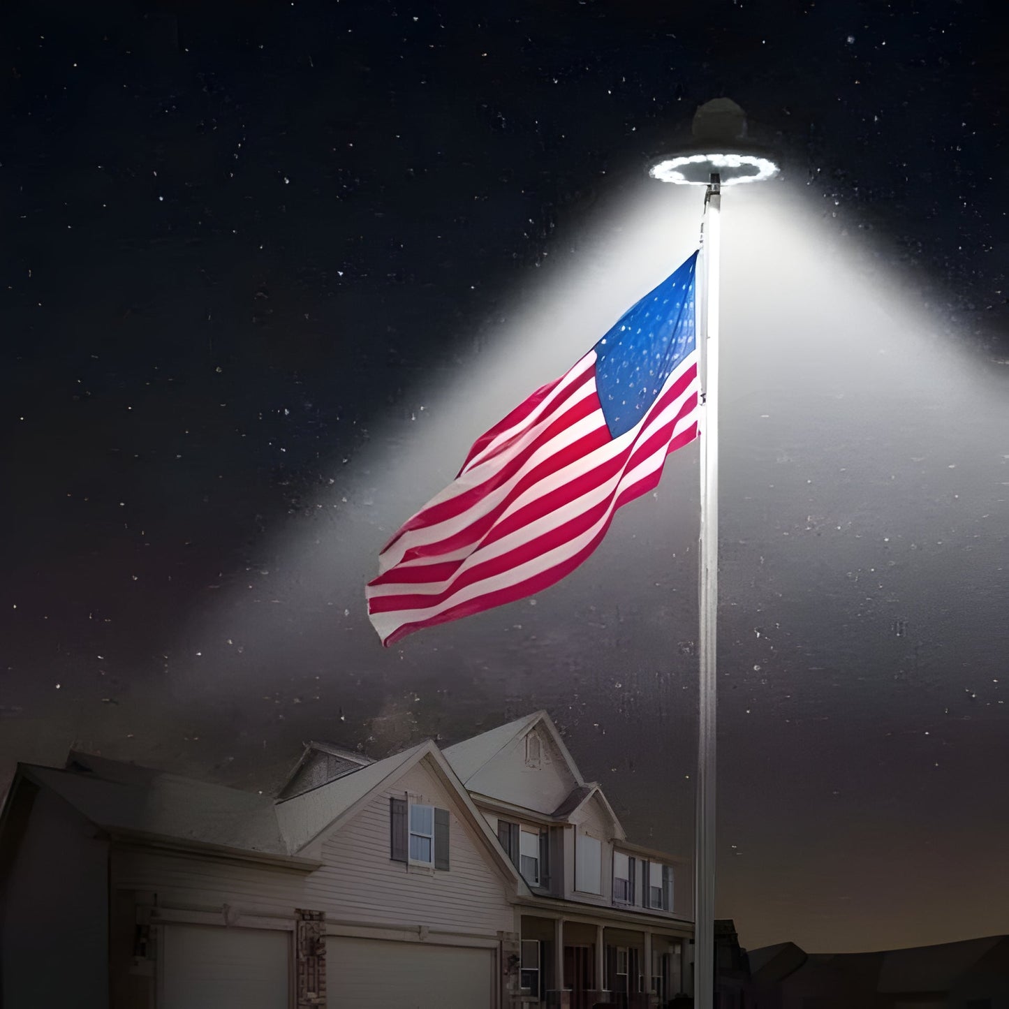 Bright LED Solar Flagpole Night Lights