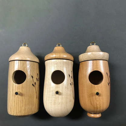 Natural Wood Birdhouse for Outdoor Gardens