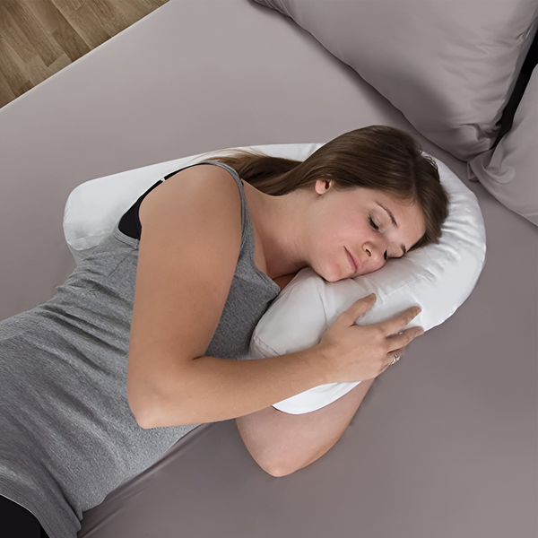 Contoured Sleep Pillow for Side Sleepers with Ear Cutout - Halri