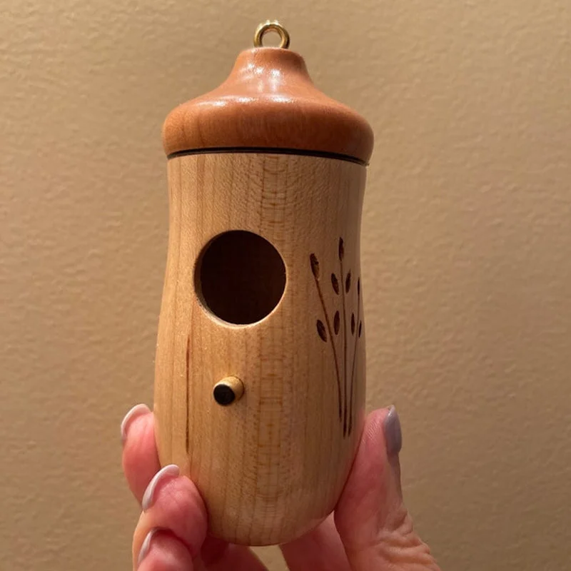 Natural Wood Birdhouse for Outdoor Gardens