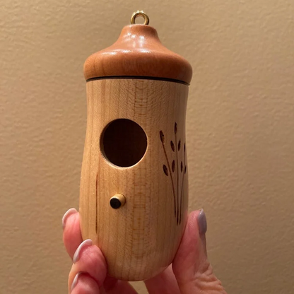 Natural Wood Birdhouse for Outdoor Gardens