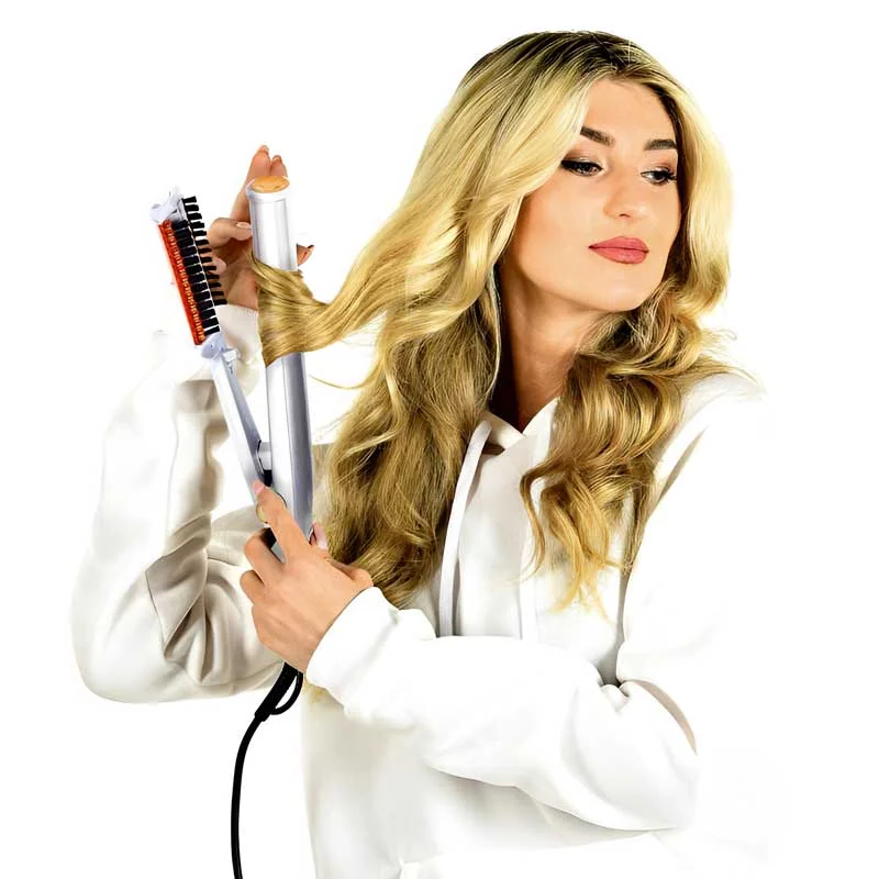 Dual Function Spin Hot Hair Straightening Brush