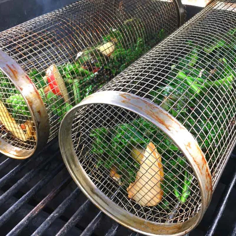 Easy Clean Outdoor BBQ Grill Basket