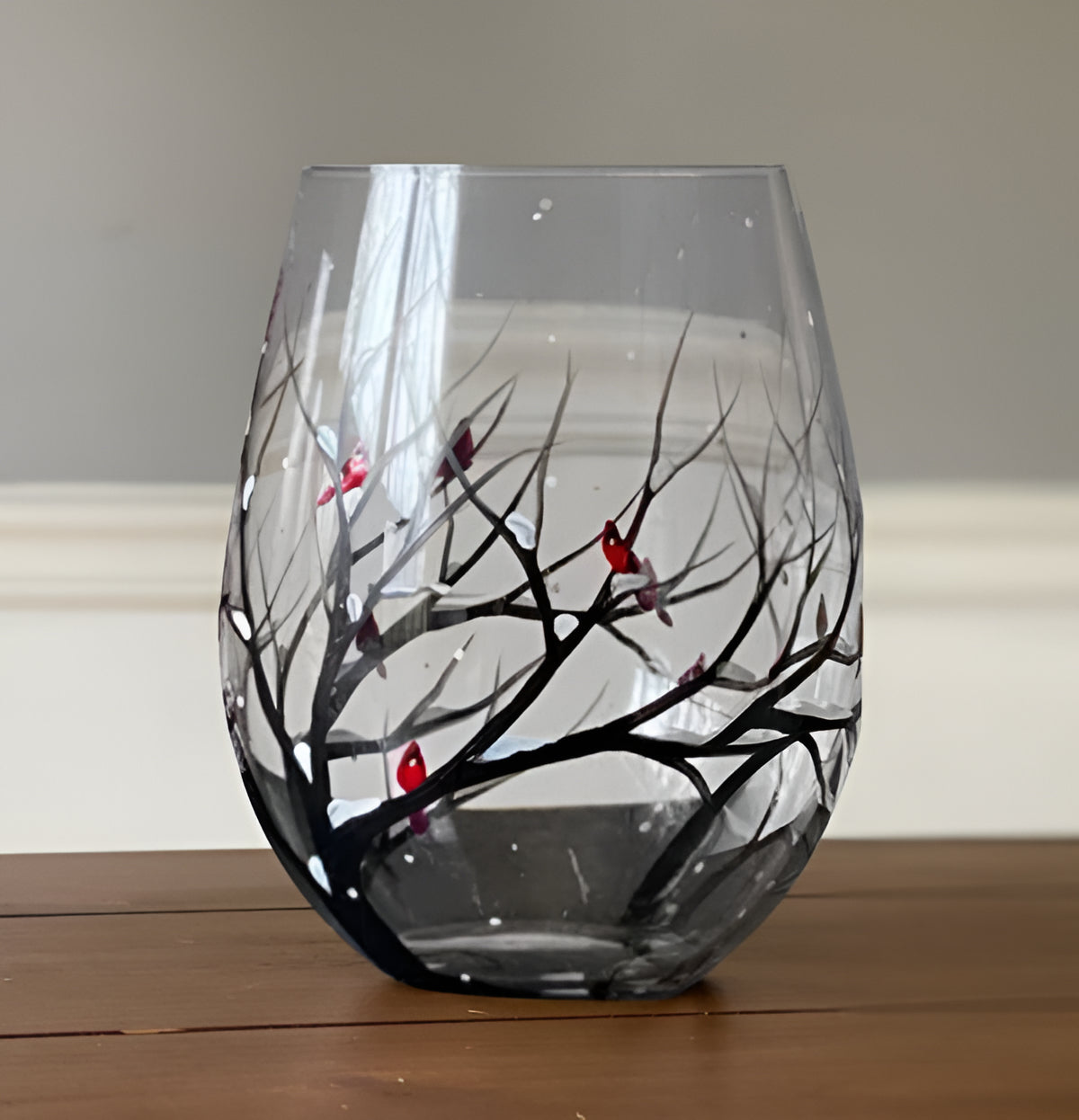 Colorful Tree Wine Glasses - Hand Painted Design - Halri