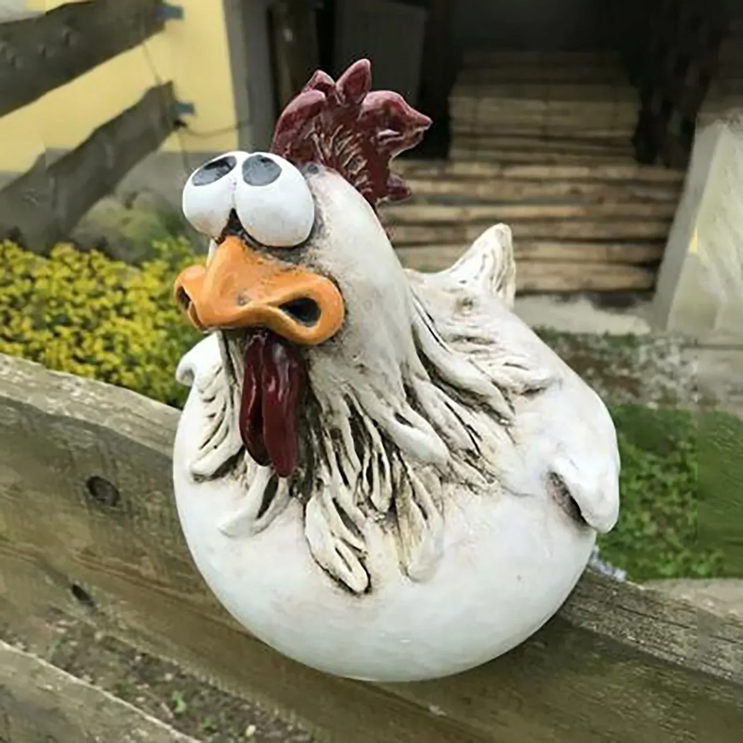 Quirky Yard Chicken Decor – Outdoor Garden Figures - Halri