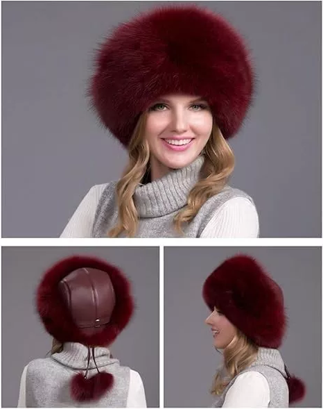 Luxurious Real Fur Winter Hat for Women with Earmuffs