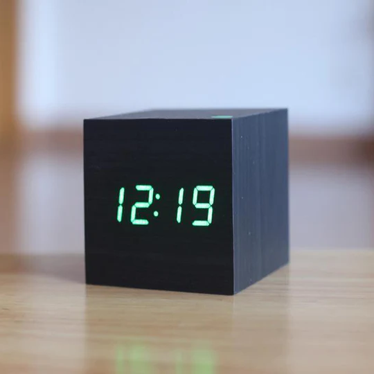 Natural Wood LED Digital Wall Clock
