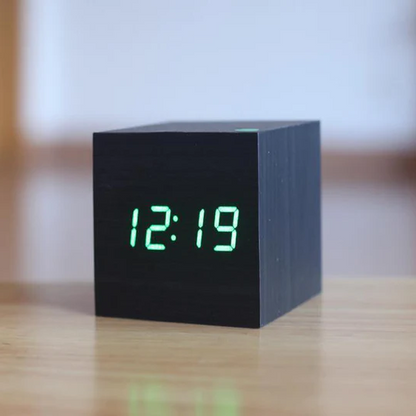 Natural Wood LED Digital Wall Clock