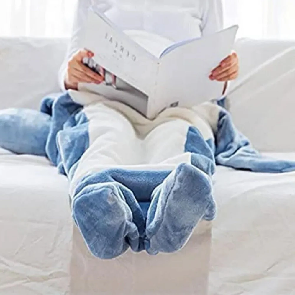 Plush Shark Hooded Throw Blanket