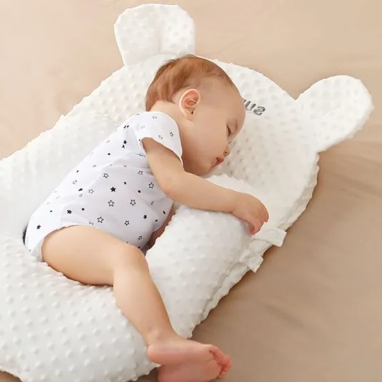 Soft Baby Sleep Pillow: Safe Anti Roll Support
