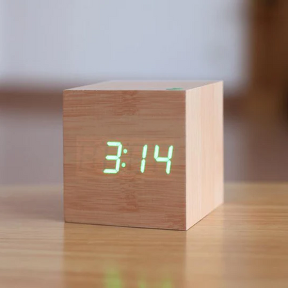 Natural Wood LED Digital Wall Clock