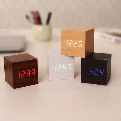 Natural Wood LED Digital Wall Clock