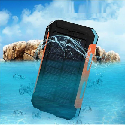 Slim Waterproof Portable Solar Charger with LED Flashlight