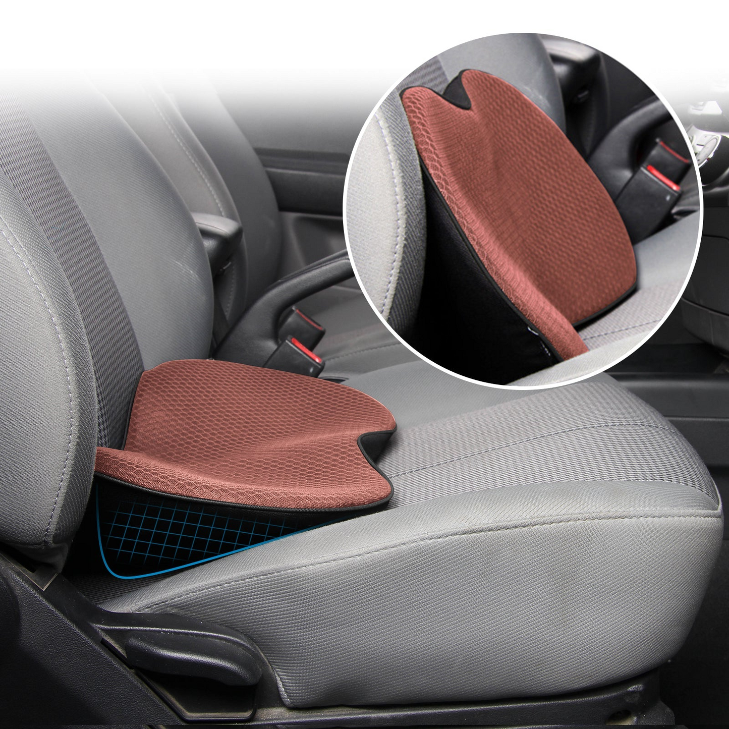 Comfortable Car Seat Cushion for Adults - Support Booster Pad