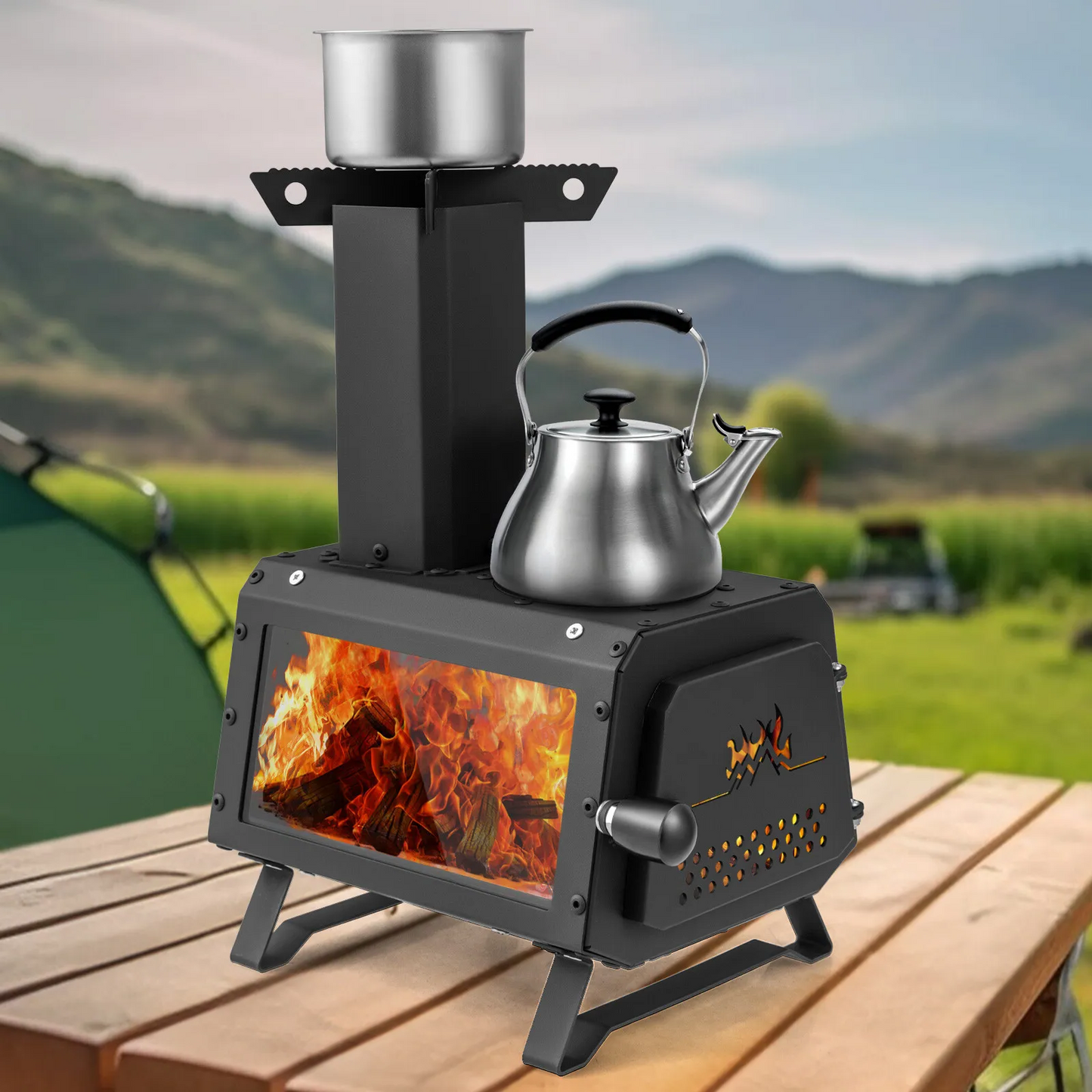 Compact Outdoor Campfire Cooking Stove Heater - Halri