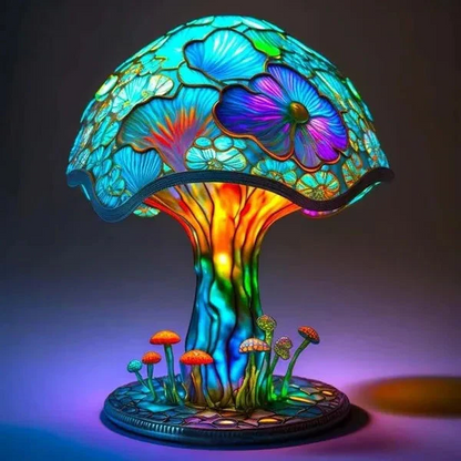 Colorful Glass Floral Desk Lamp