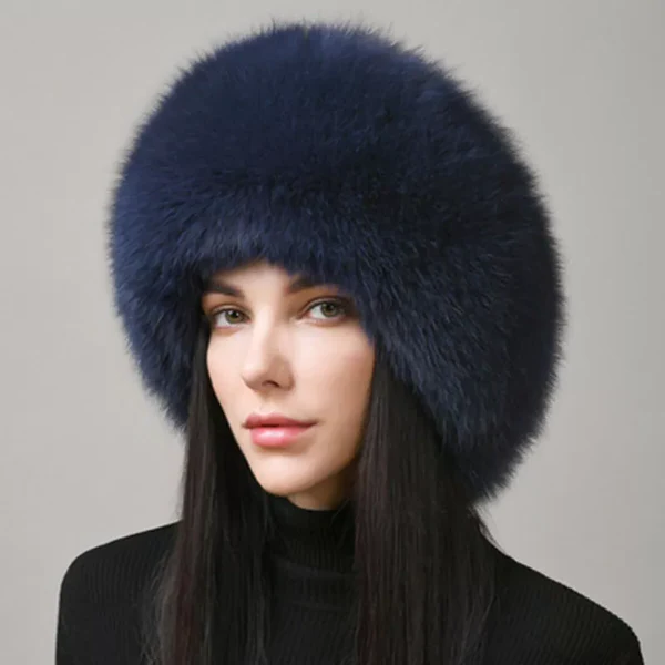 Luxurious Real Fur Winter Hat for Women with Earmuffs