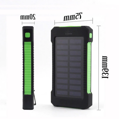Slim Waterproof Portable Solar Charger with LED Flashlight