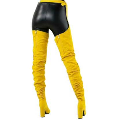 Trendy Suede Over Knee High Heel Boots