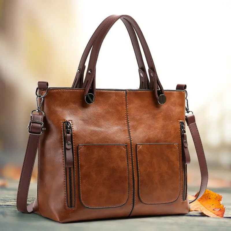 Luxurious Genuine Leather Handbag - Halri