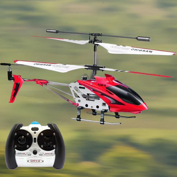 Red Durable Small Remote Control Helicopter with Gyro - Halri