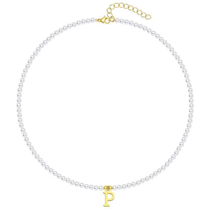 Luxurious Gold Pearl Monogram Necklace