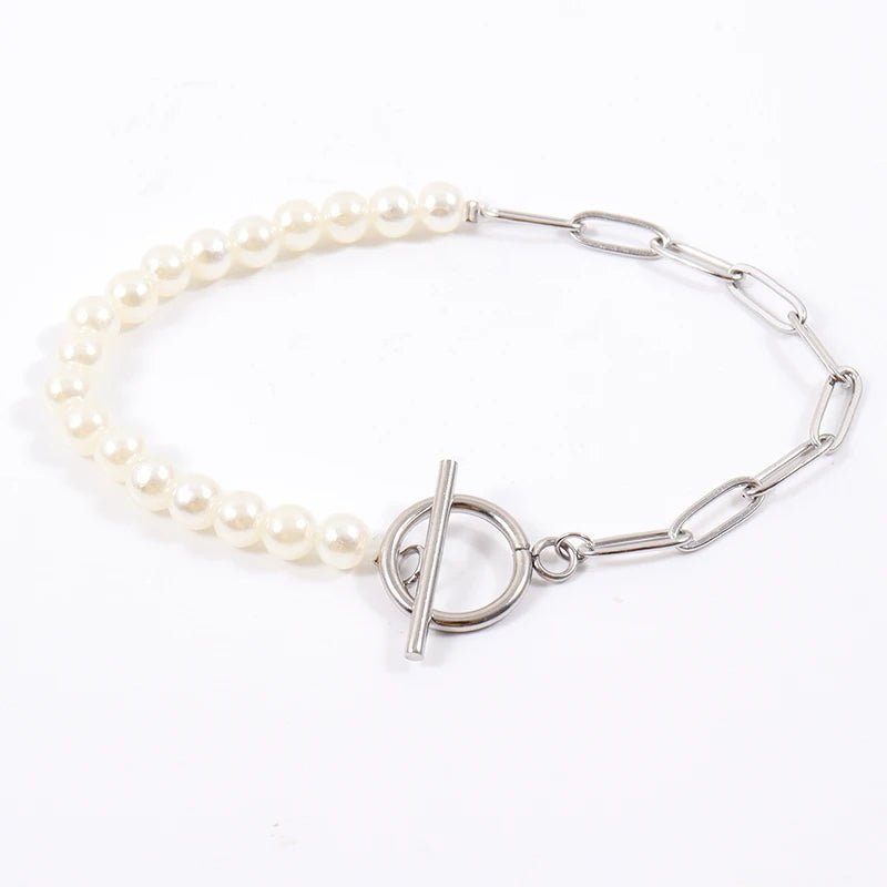Simple Pearl Chain Mixed Necklace Bracelet