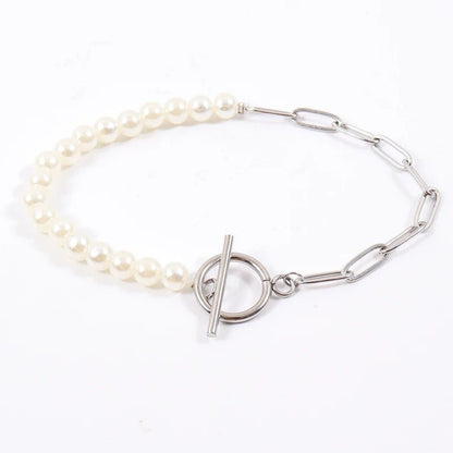 Simple Pearl Chain Mixed Necklace Bracelet