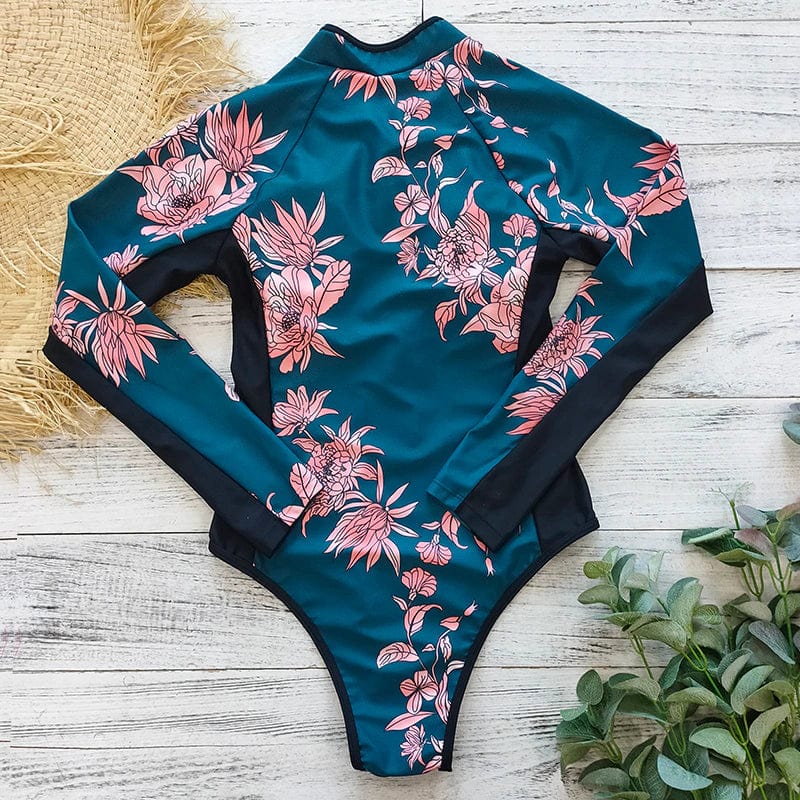 Women's Full Body Zip Front Swimsuit One Piece