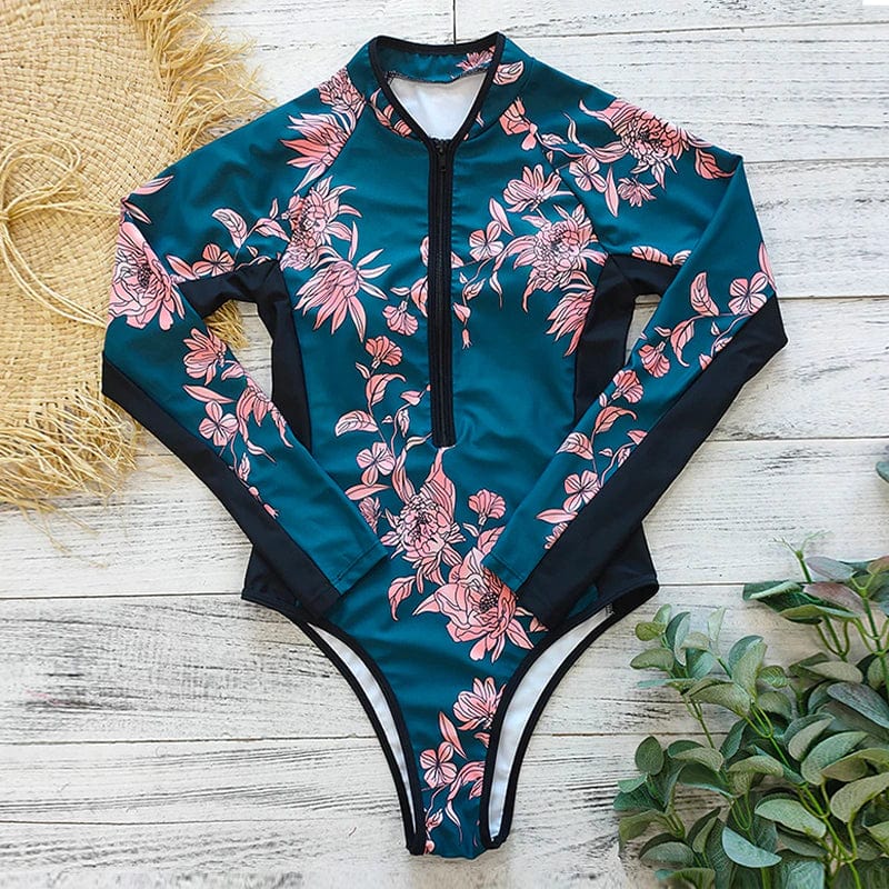 Women's Full Body Zip Front Swimsuit One Piece