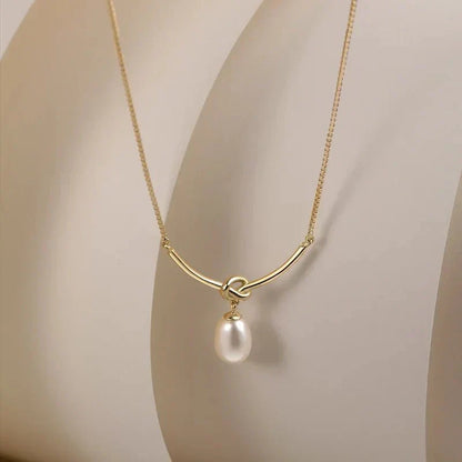 Elegant Pearl Pendant Delicate Chain Necklace - Halri
