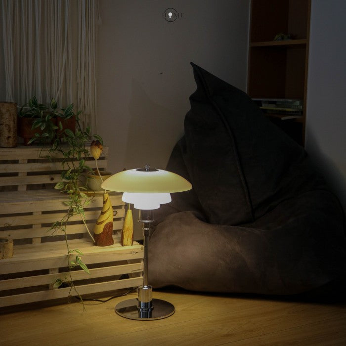 Stainless Steel Multilayer Glass Table Lamp Modern Design