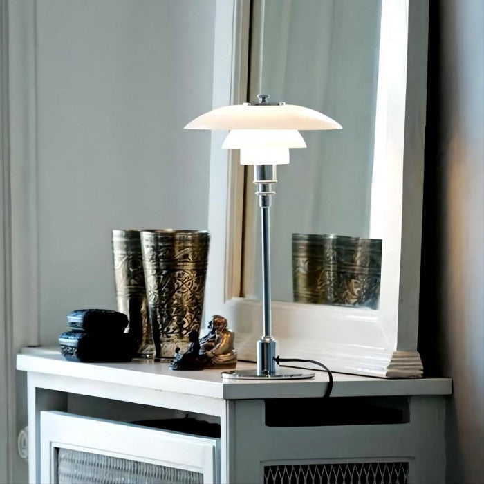 Stainless Steel Multilayer Glass Table Lamp Modern Design