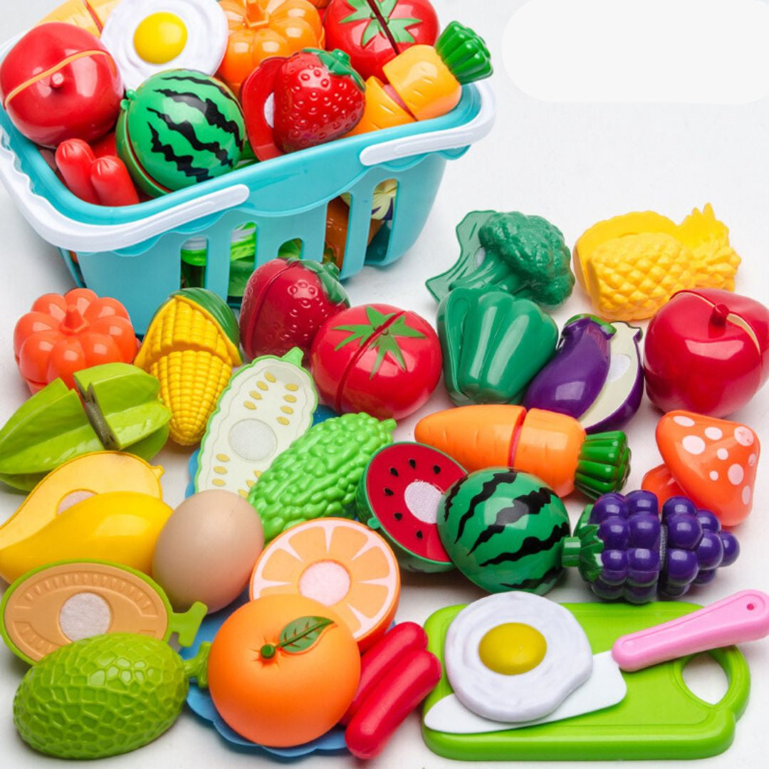 Colorful Kids Food Cutting Play Kitchen Set - Halri
