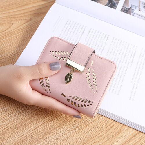 Luxury Brown Leather Wallet with Leaf Accent