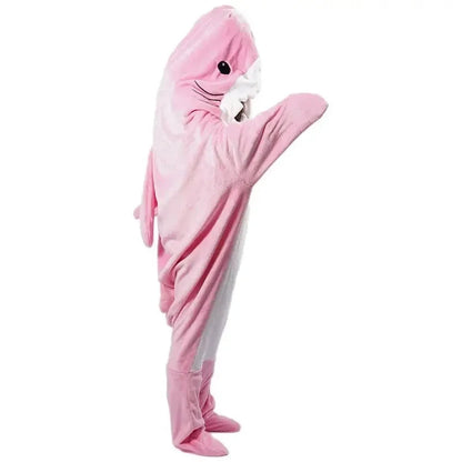 Cozy Plush Shark Hooded Throw Blanket