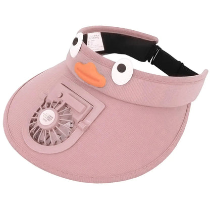 Children's Summer Sun Shade Cap with Breezy Fan