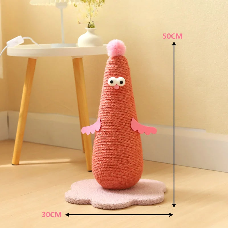 Fun Cat Scratcher with Colorful Chicken Theme