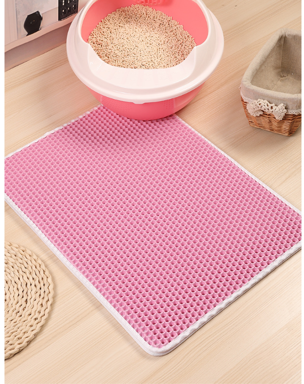 Pet Litter Mat with Double Layer Trap and Grip Base
