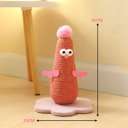 Fun Cat Scratcher with Colorful Chicken Theme